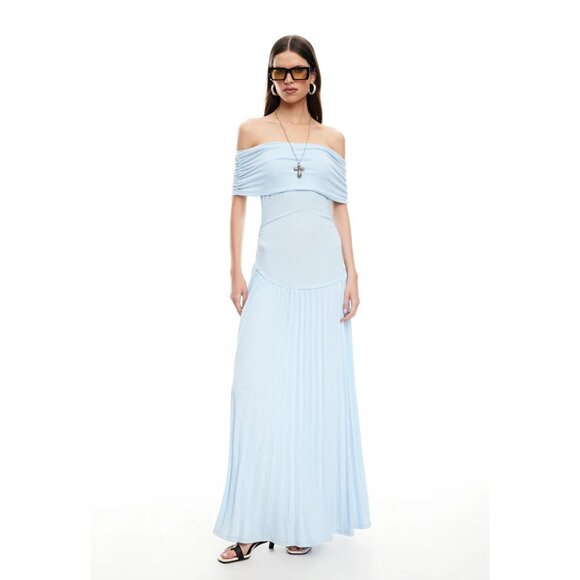 LIONESS Field Of Dreams Dress in Light Blue Small New Womens Long Maxi Gown - Picture 16 of 16